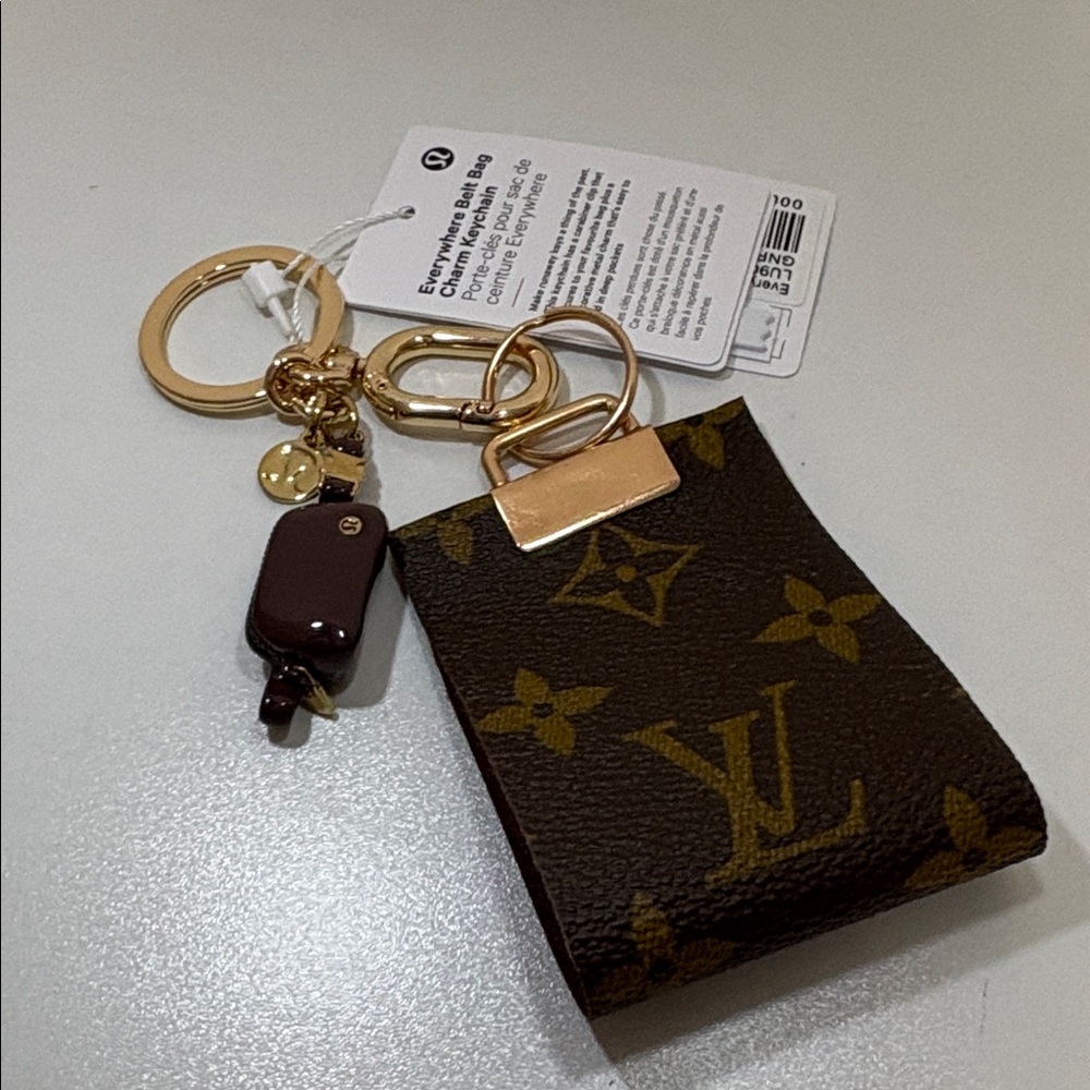 Upcycled LV Wristband with Lululemon Keychain